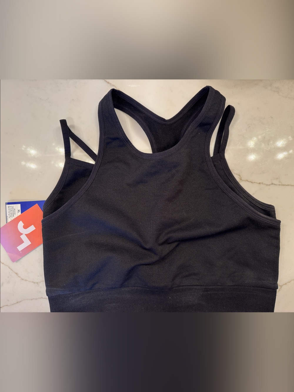 Joy lab Black Double-Strap Crop Tank XL